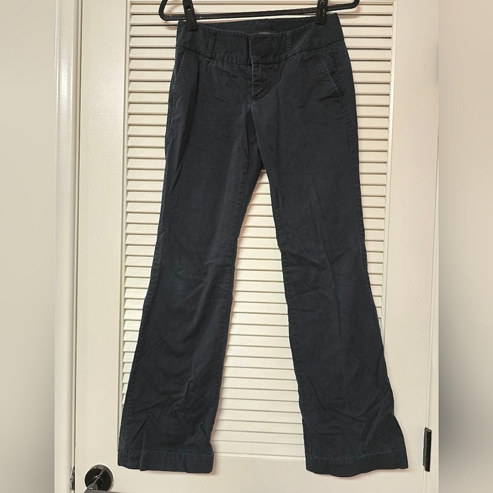 Express - Navy Casual Flare Pants With Pockets
